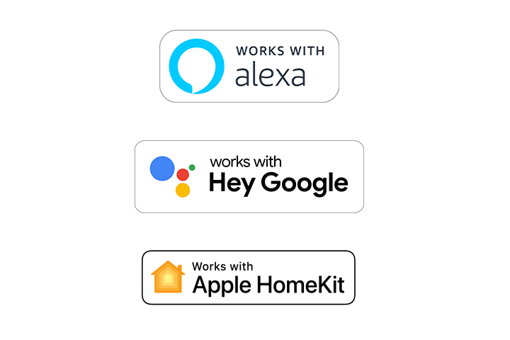 Works with Amazon Alexa and Hey Google