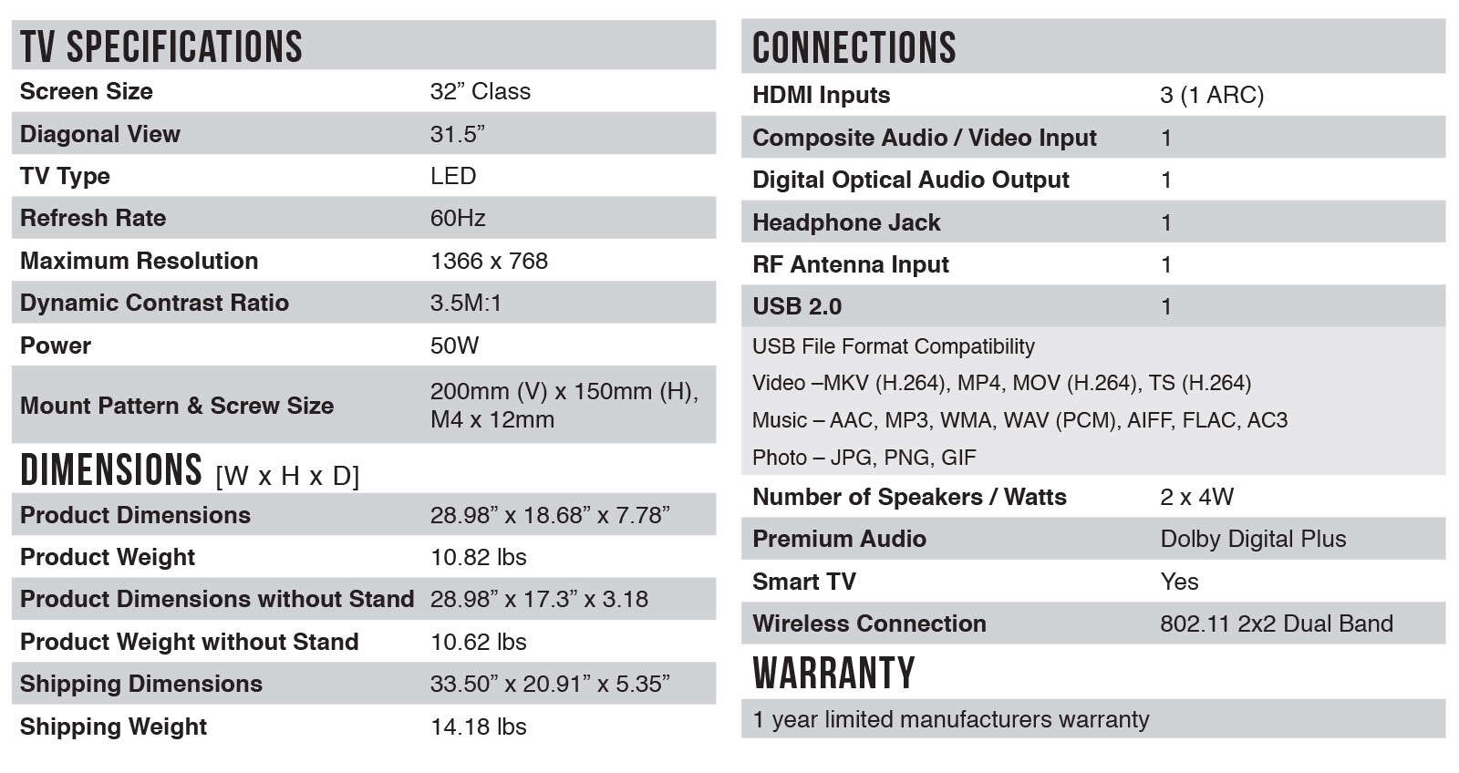 TCL 32” Class S-Series LED HDTV - S3800