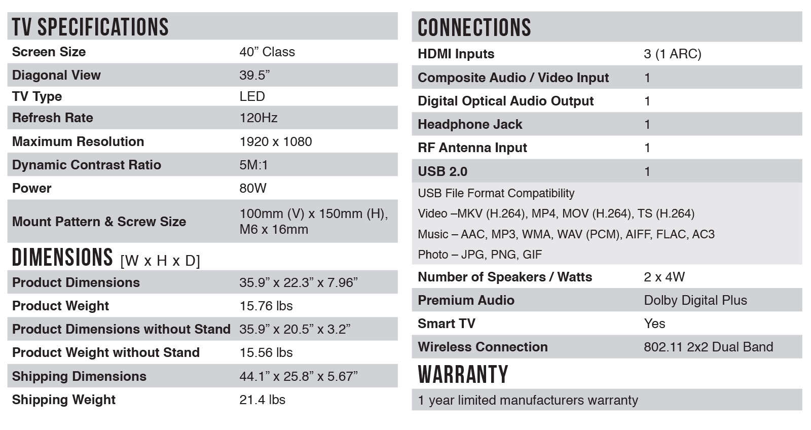 TCL 40” Class S-Series LED HDTV - S3850