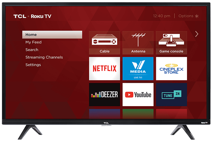 TCL 32” Class 3-Series HD LED Roku Smart TV - Front View