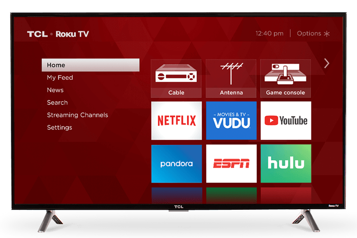 TCL 40” Class 3-Series FHD LED Roku Smart TV - Front View