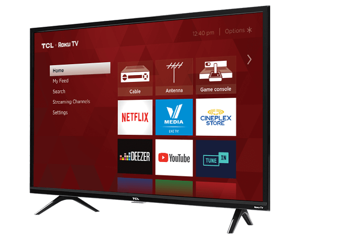 TCL 32” Class 3-Series HD LED Roku Smart TV - Angle View