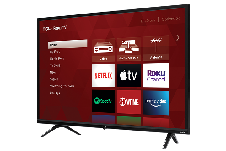 TCL 32” Class 3-Series HD LED Roku Smart TV - Angle View