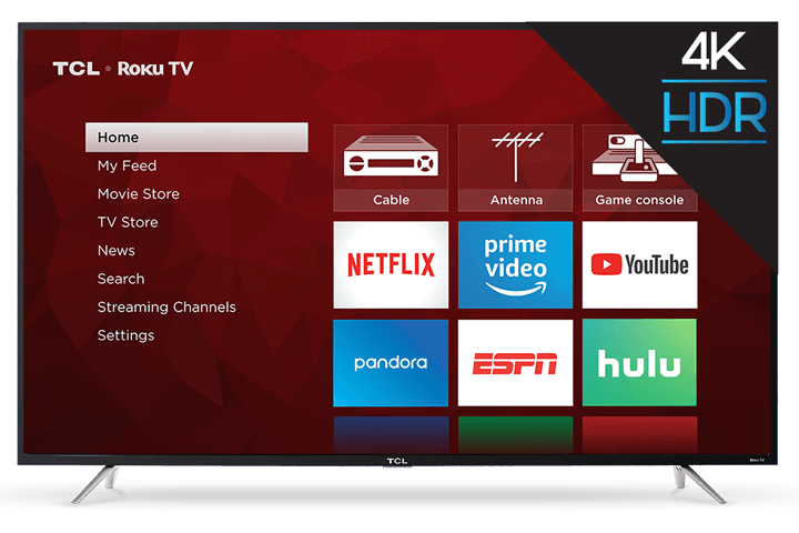 TCL 65" Class 4-Series 4K UHD LED Roku Smart TV 65S403 - Front View