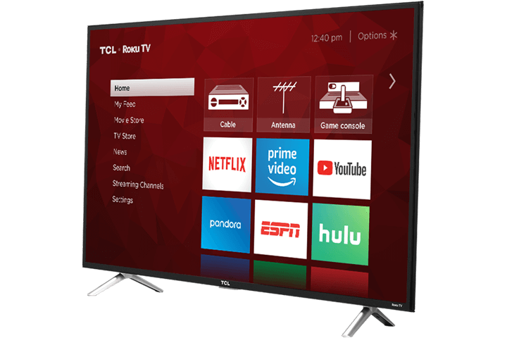 TCL 49” Class 4-Series 4K UHD LED Roku Smart TV  49S405 - Angle View