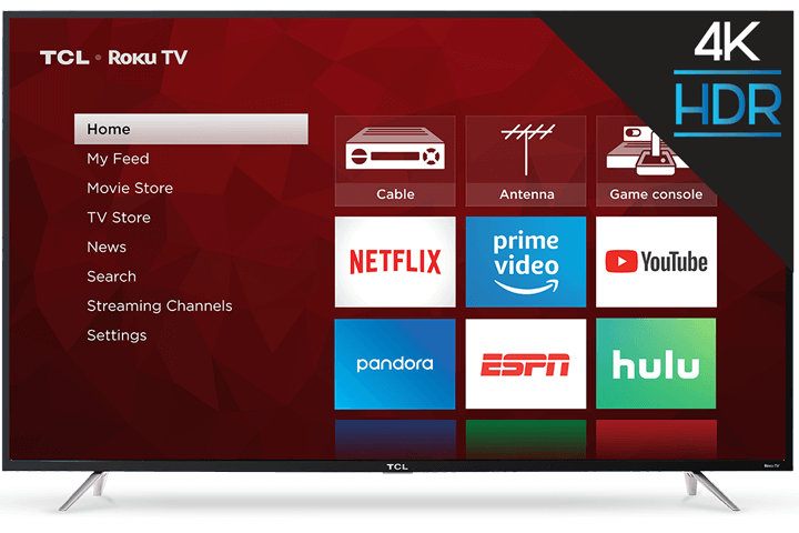TCL 65" Class 4-Series 4K UHD LED Roku Smart TV 65S405 - Front View