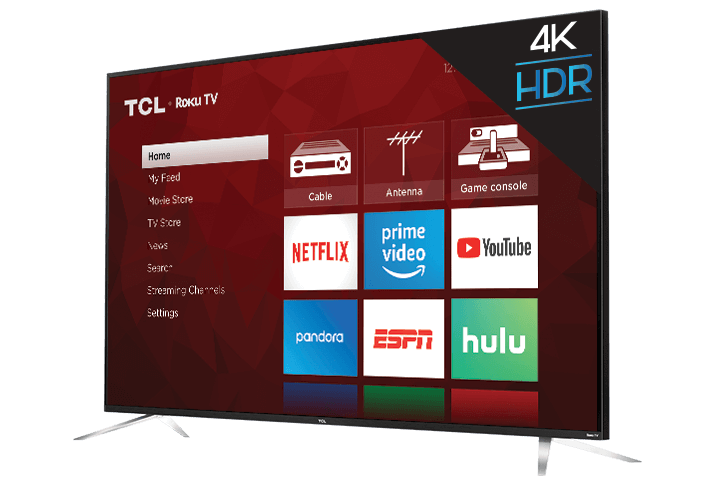 TCL 75" Class 4-Series 4K UHD  HDR Roku Smart TV - Left