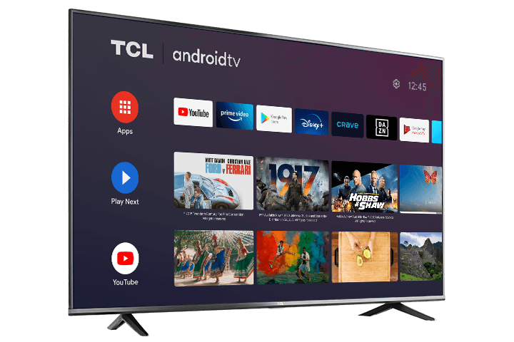 TCL 50" CLASS 4-SERIES 4K UHD HDR LED SMART ANDROID TV - 50S434 Angled