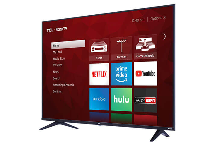 TCL 49" Class 5-Series 4K UHD Dolby Vision HDR Roku Smart TV - angle