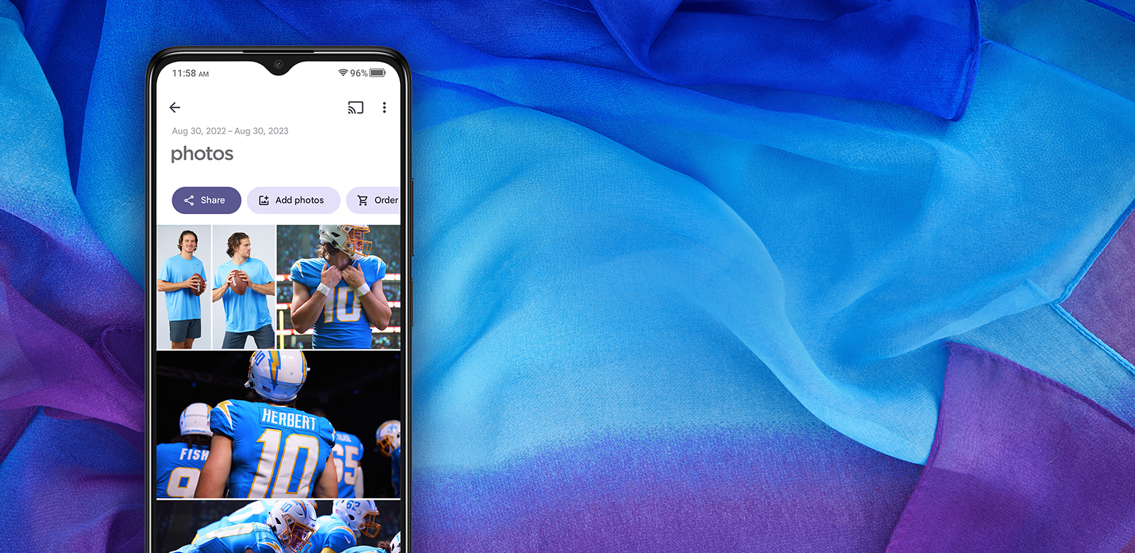 phone with camera roll on screen