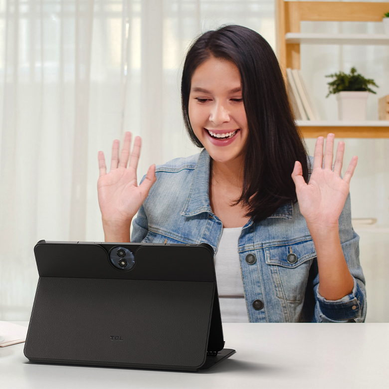 woman using front camera for a video call