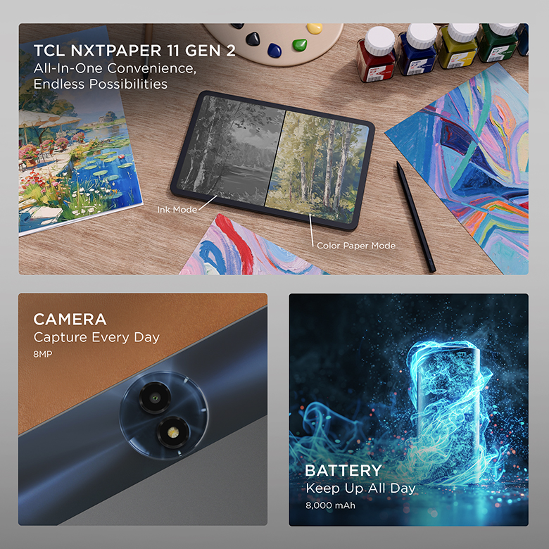 collage of tablet key features
