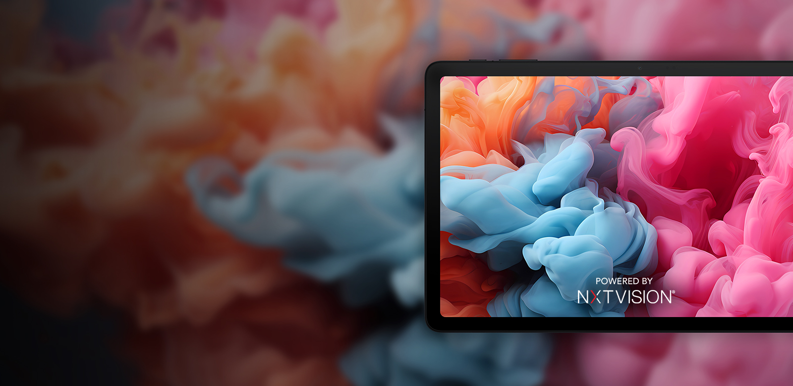 tablet displaying vibrant colors