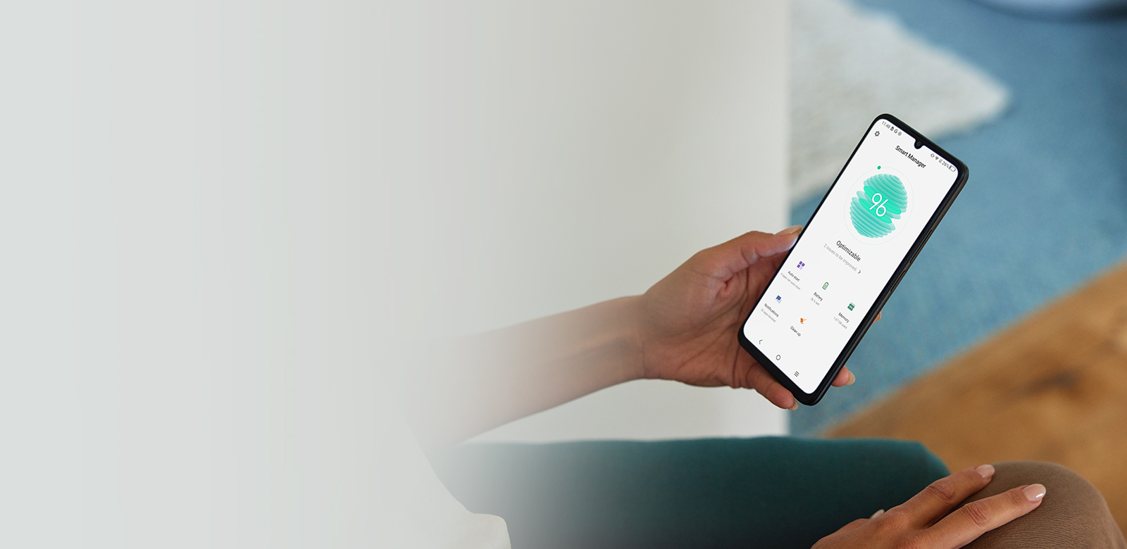 phone featuring battery smart manager