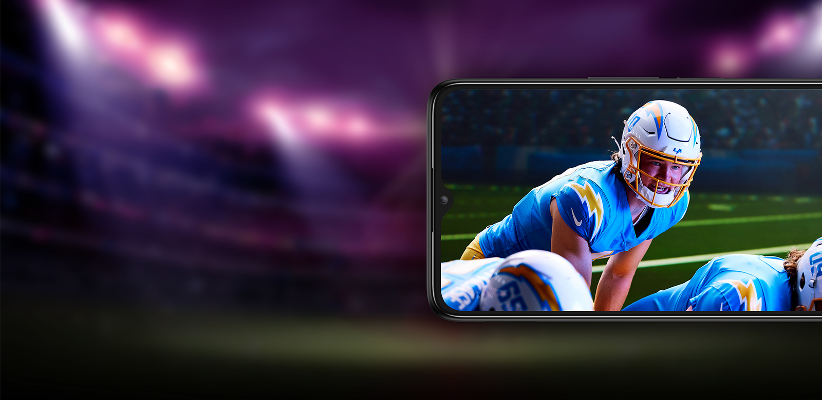 phone displaying football huddle