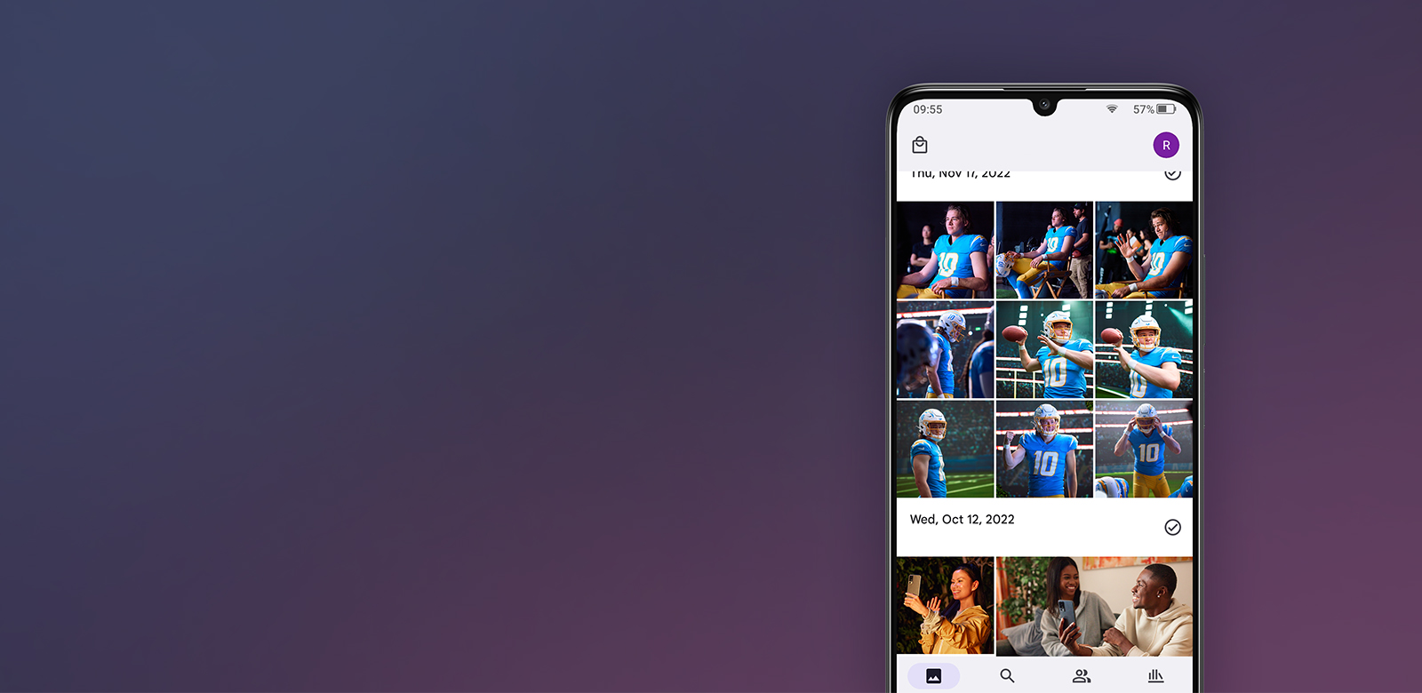 phone featuring camera roll
