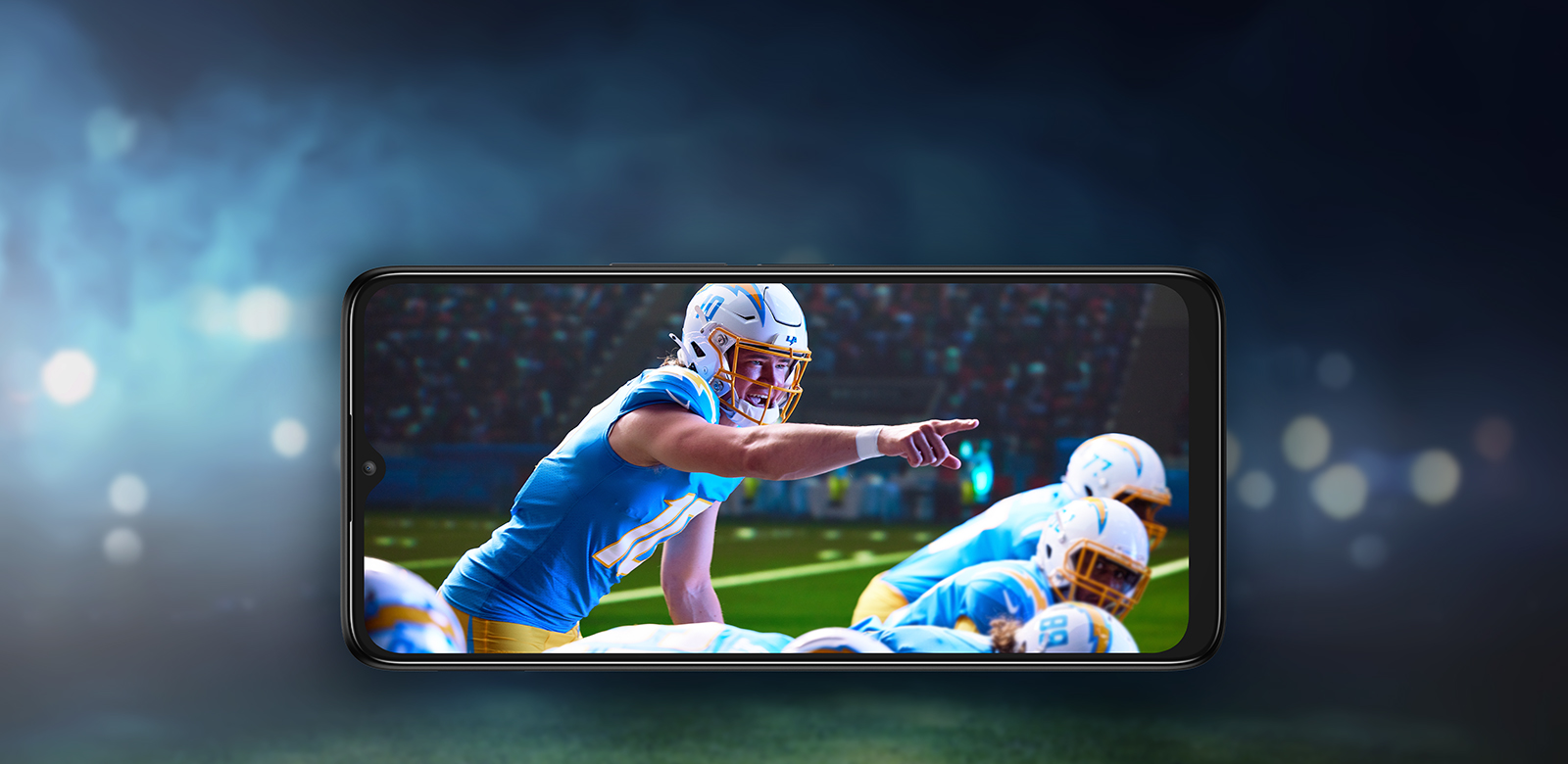 phone screen featuring justin herbert playing football